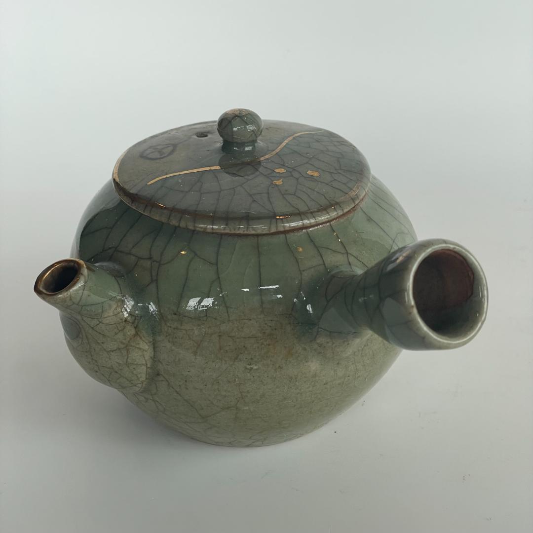 希少 骨董 時代物 大堀 相馬焼 急須 湯のみ 湯呑 湯飲 5客揃 金彩 美品