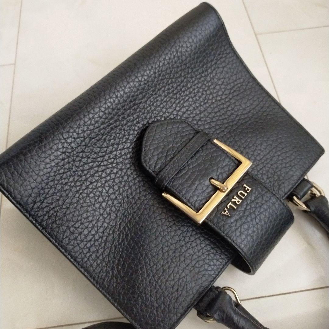 furlaフルラ フロー ショルダーバッグ 2way ブラック レザー