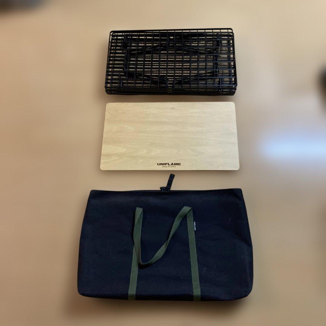 UNIFLAME フィールドラック4台&ウッド天板&収納トートセット