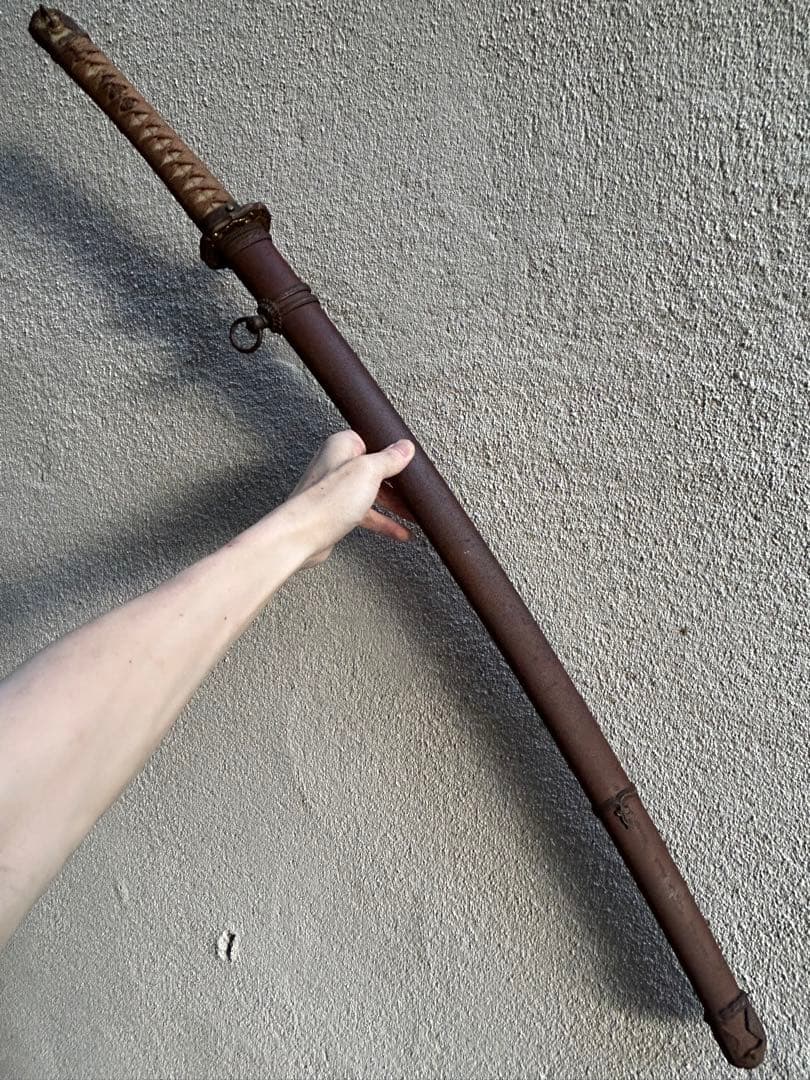 軍刀　鉄鞘　竹光　拵え　日本刀　模造刀　日本軍　　指揮刀 全長100.5cm