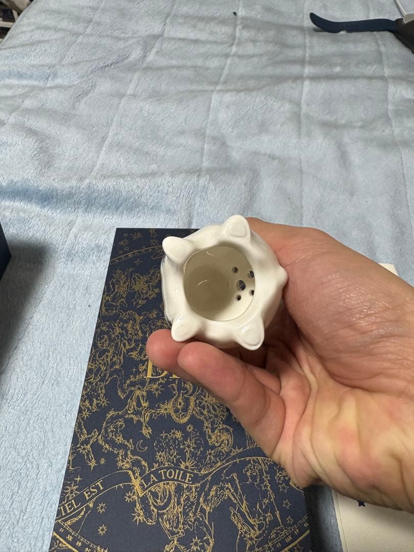 Dior 星柄ウサギの置物 陶器 お香