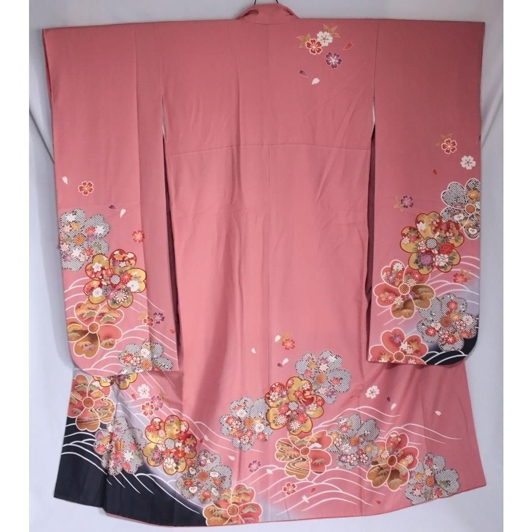 成人式振袖4点セット＋オマケピンク桃色振袖帯揚げ帯締め重ね衿PM27