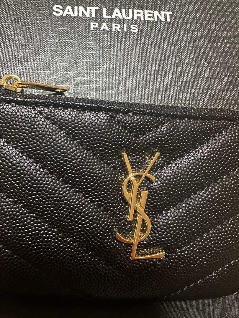 【SAINT LAURENT】モノグラム・サンローラン キーポーチ ブラック
