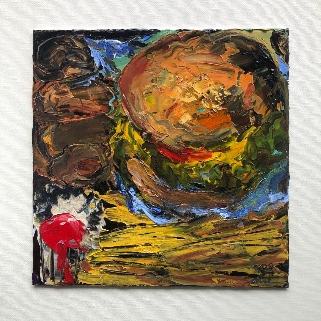 油彩『Burger Set』