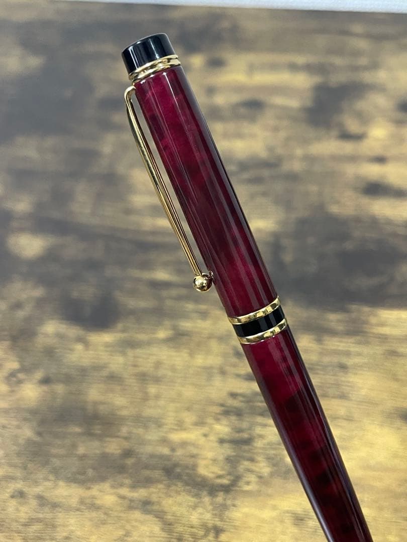試筆のみ　1996年製　初期型　グランセ　ルビーレッド　マーブル　万年筆 細字