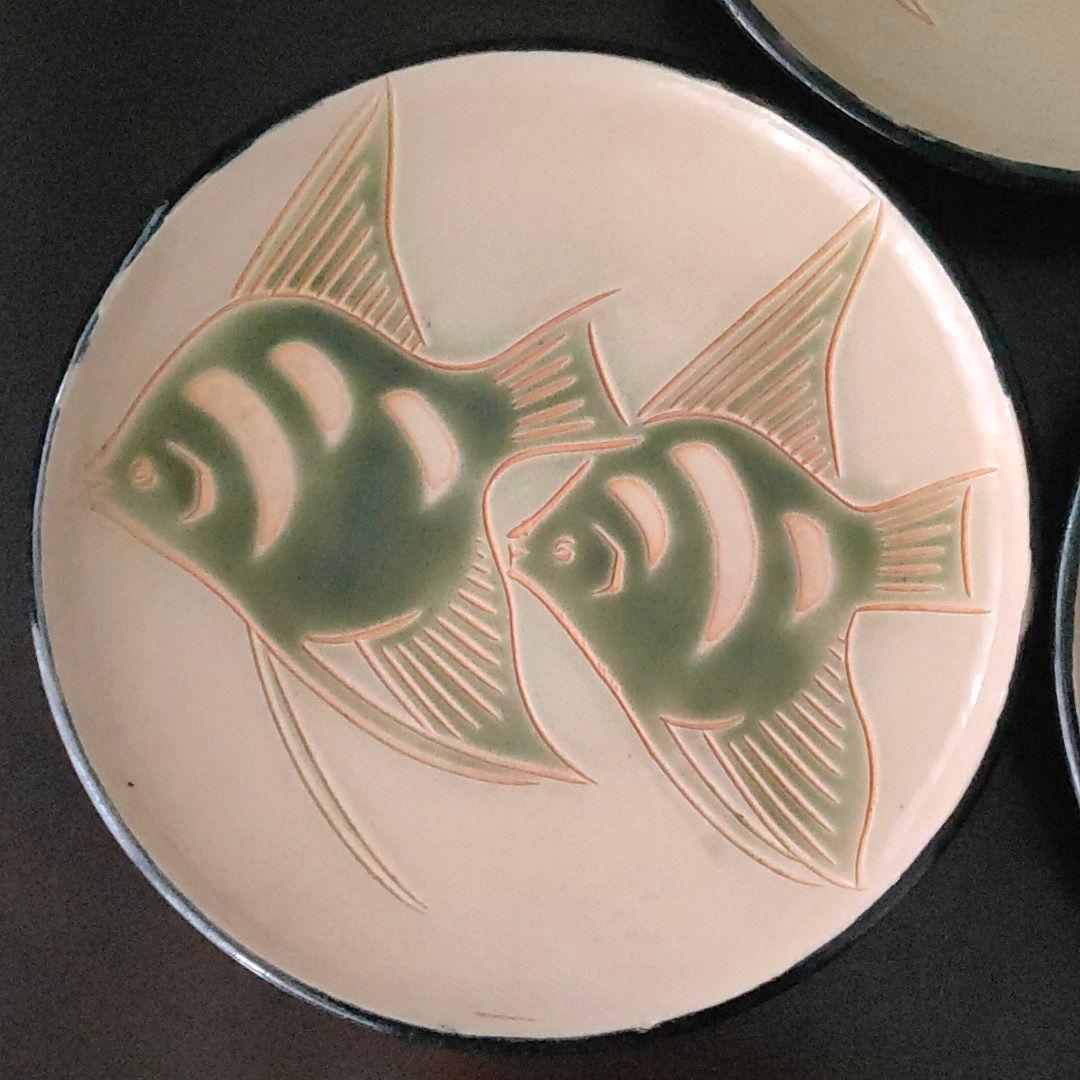 織部　大皿 ３枚組　31cm