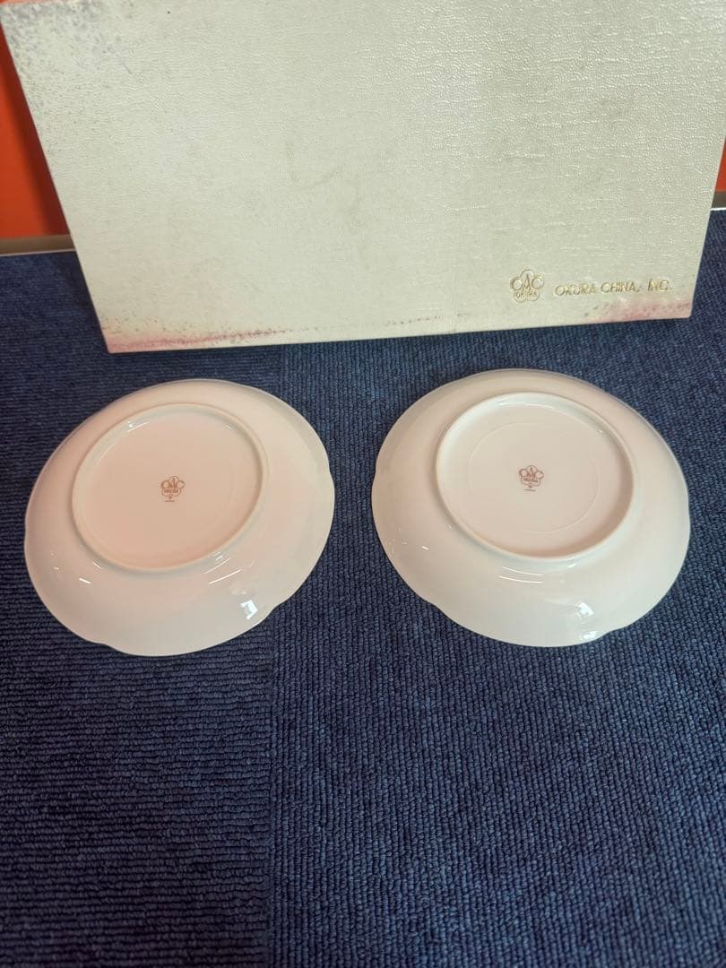 1953 大倉陶園　白磁　皿　2客　未使用