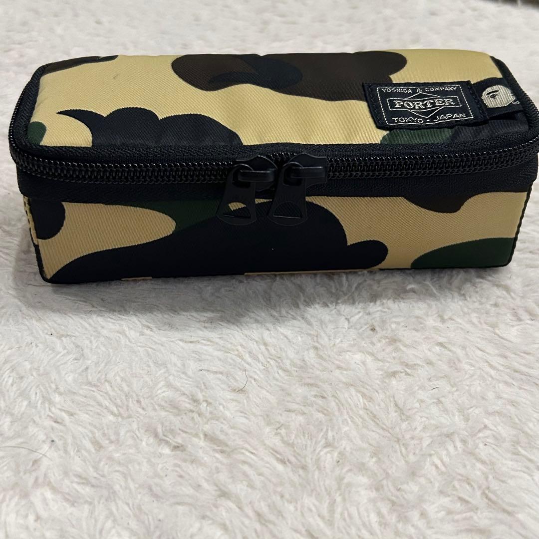 【超激レア 美品】ポーター×アベイシングエイプ メガネケース ポーチ ロゴパッチ