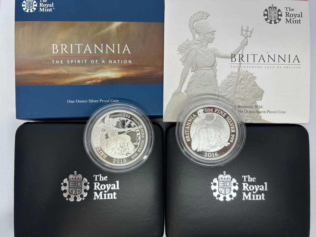 美品　ブリタニア 1オンス銀プルーフ 2016年　2019年　銀