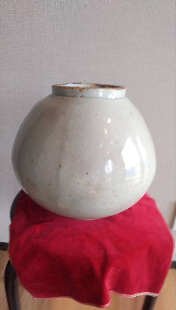 李朝辰砂染付壺