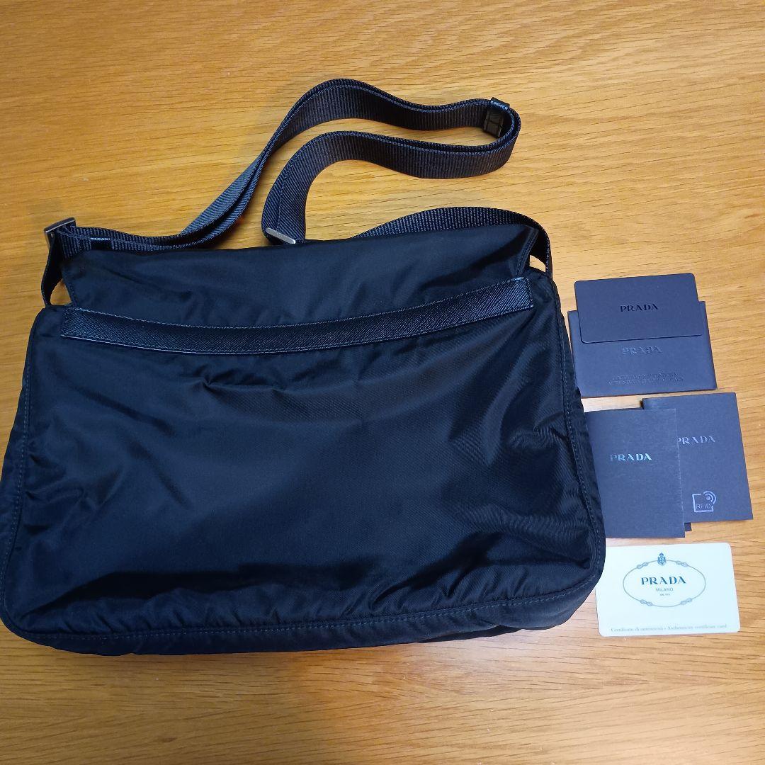 【美品】PRADA ブラック ショルダーバッグ ナイロン 1BD671
