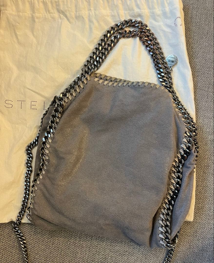 【大人気】ステラマッカートニーファラベラ グレー スエード ショルダーバッグ