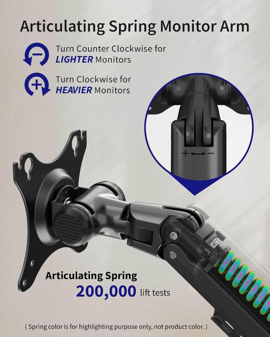 モニターアーム シングル 13-40インチ 対応 耐荷重11.3kg クランプ黒