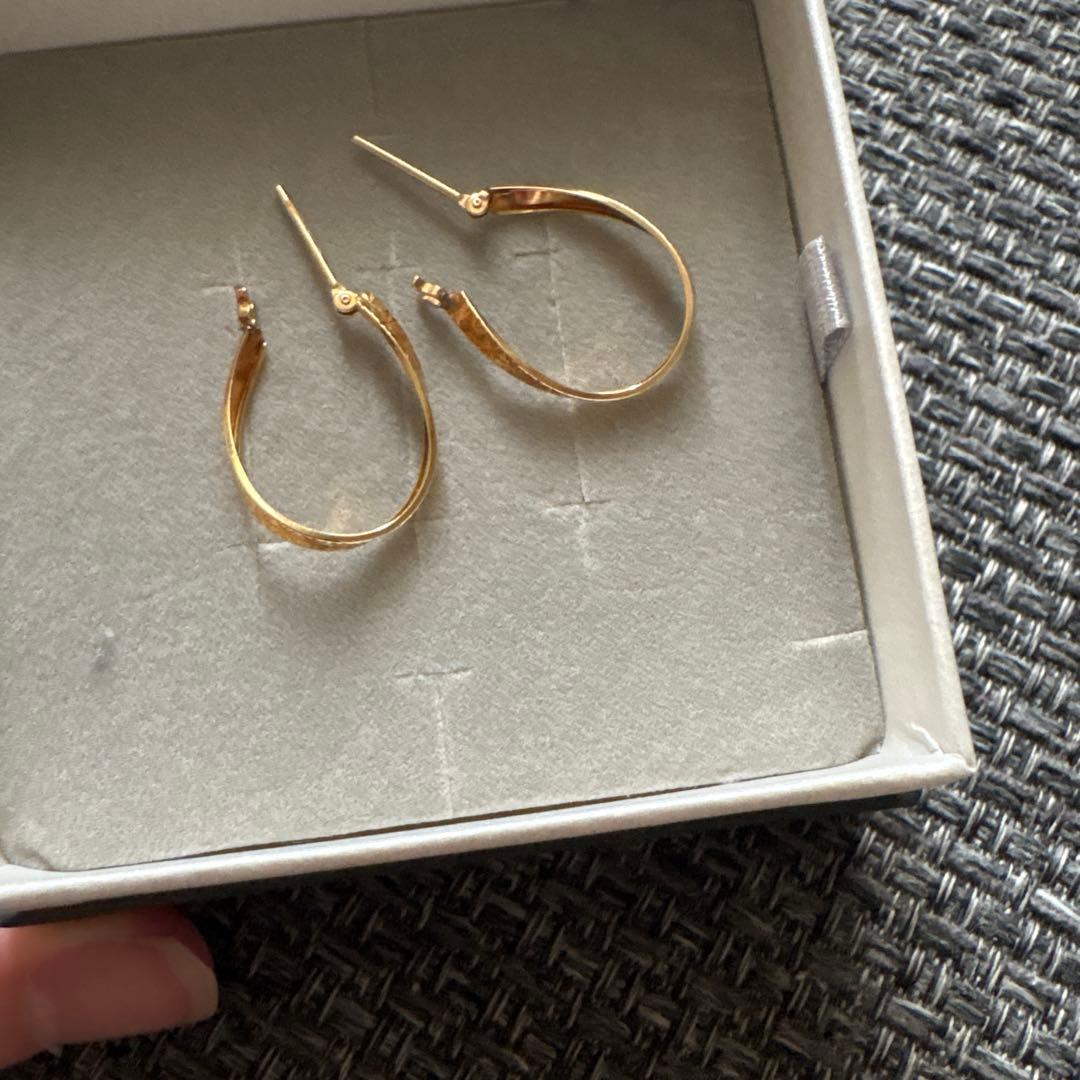 箱無し　ジュエリーツツミ　ツツミ　k10 フープピアス