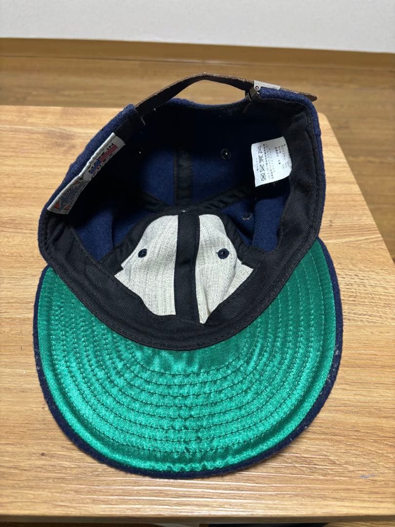 ネイビー ウール ベースボールキャップ