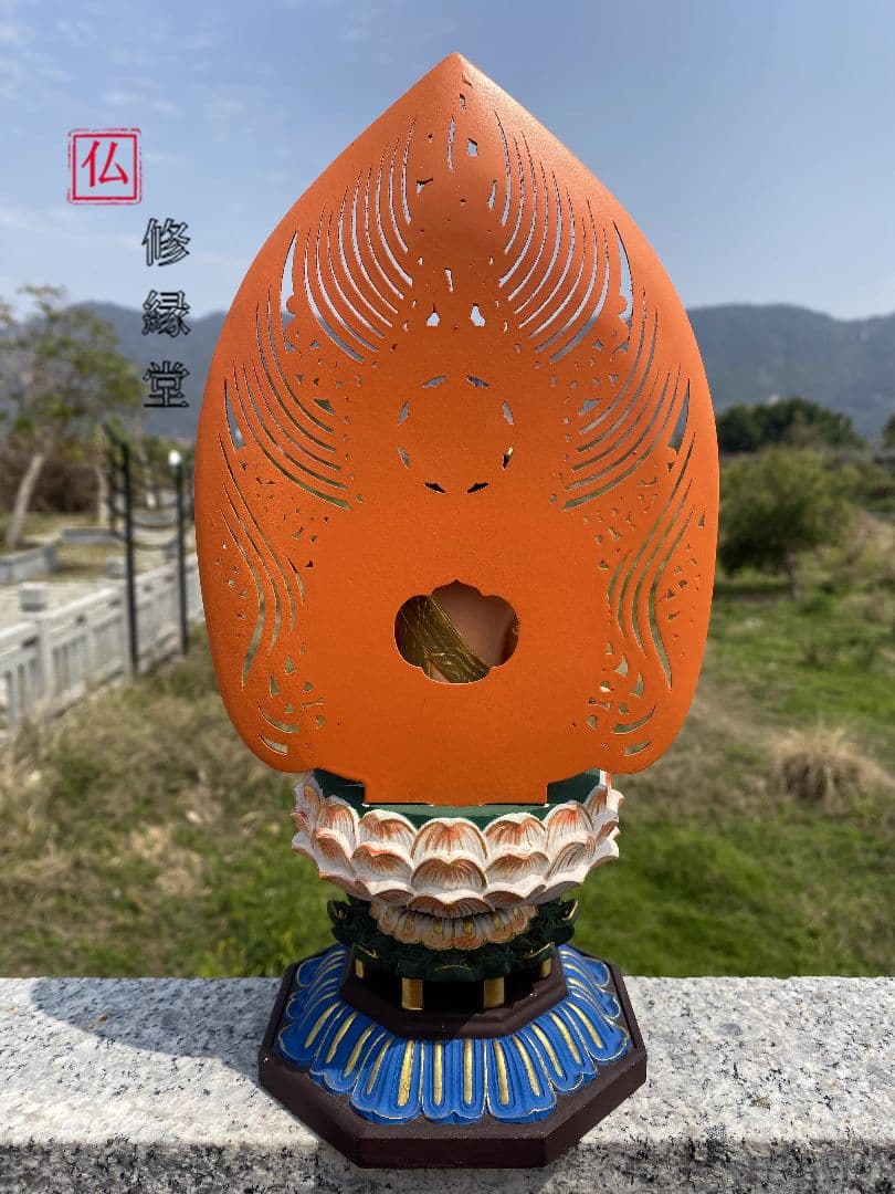 【修縁堂】極上品仏教美術 精密彫刻 彩繪 彩金 如意輪観音 手彫り仏師で仕上げ品