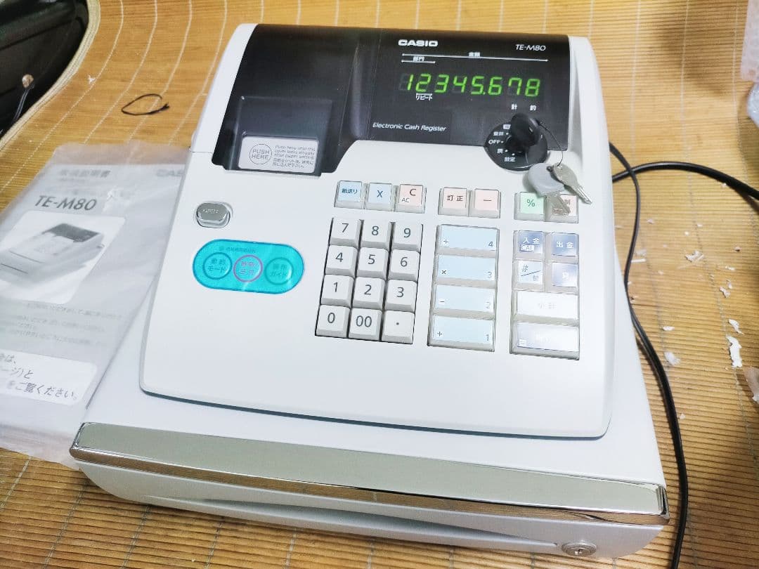 カシオレジスター　TE-M80　中古品　人気機種感熱紙　送料無料　560933