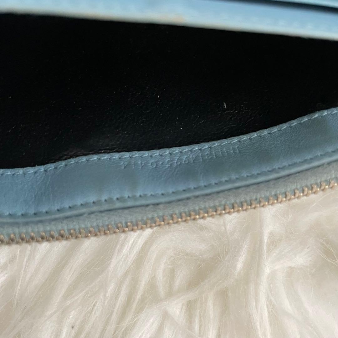 イブサンローラン YSL 二つ折り 財布 ブルー 青 ゴールド