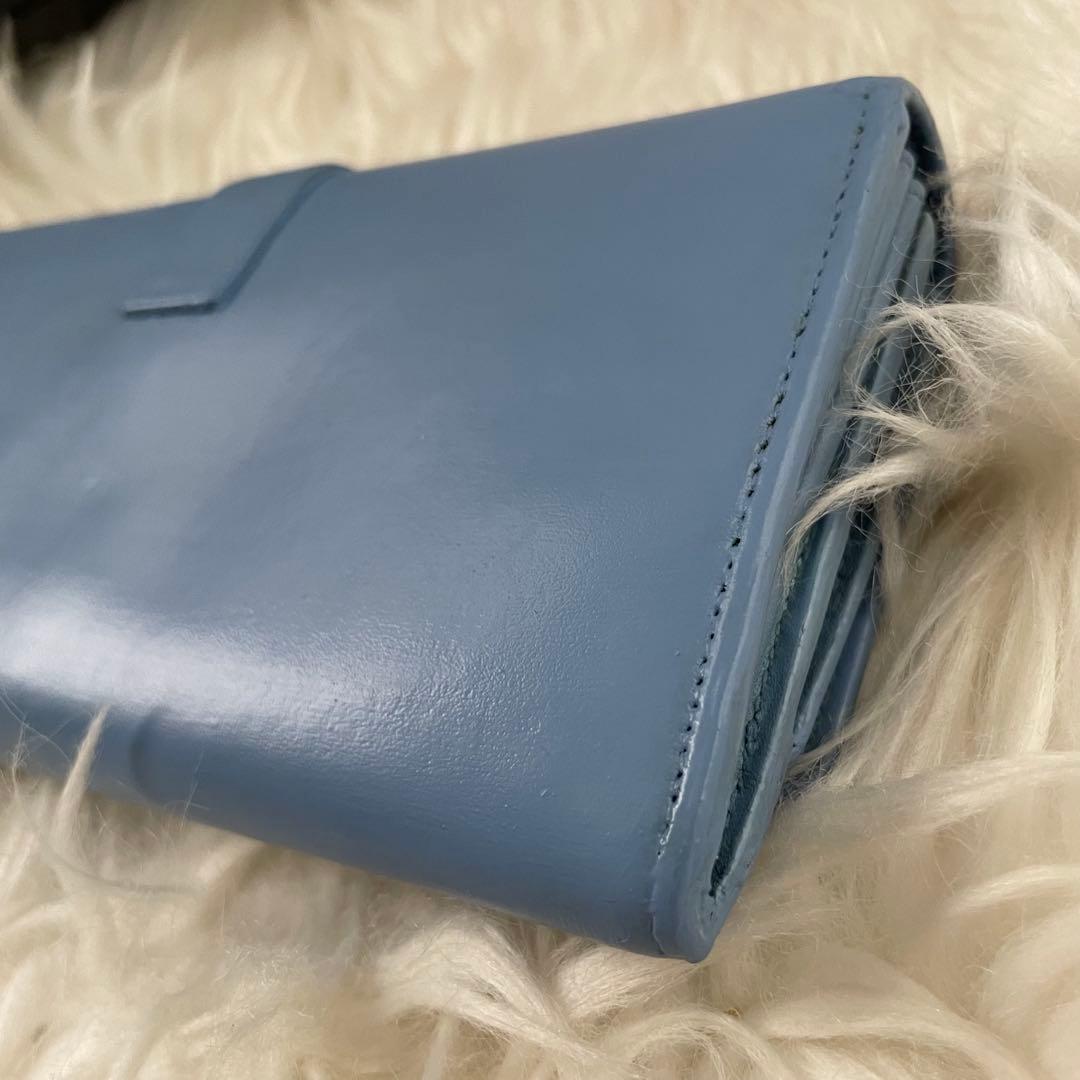 イブサンローラン YSL 二つ折り 財布 ブルー 青 ゴールド