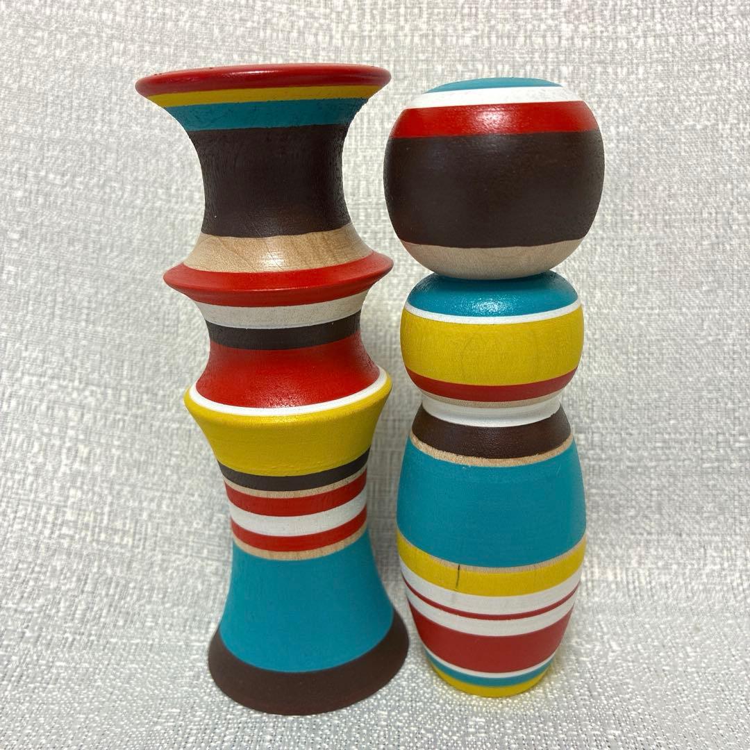 ルビンのこけし　カラフル　ペア　　　佐藤卓　阿保正文