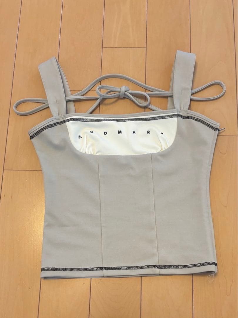 トップス andmary Luca stitch tops beige