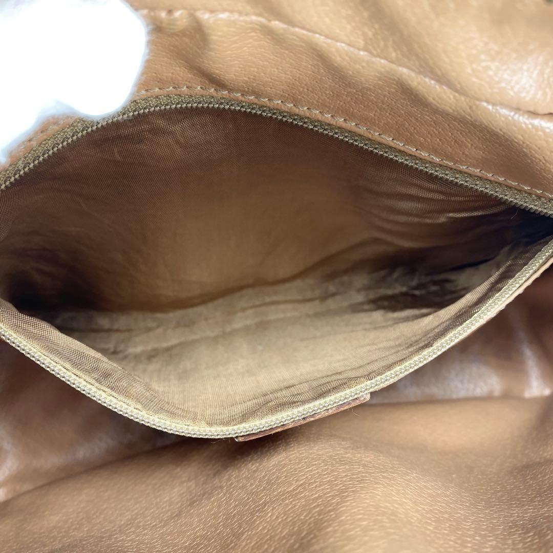 CELINE セリーヌ ショルダーバッグ レザー PVC マカダム ブラウン