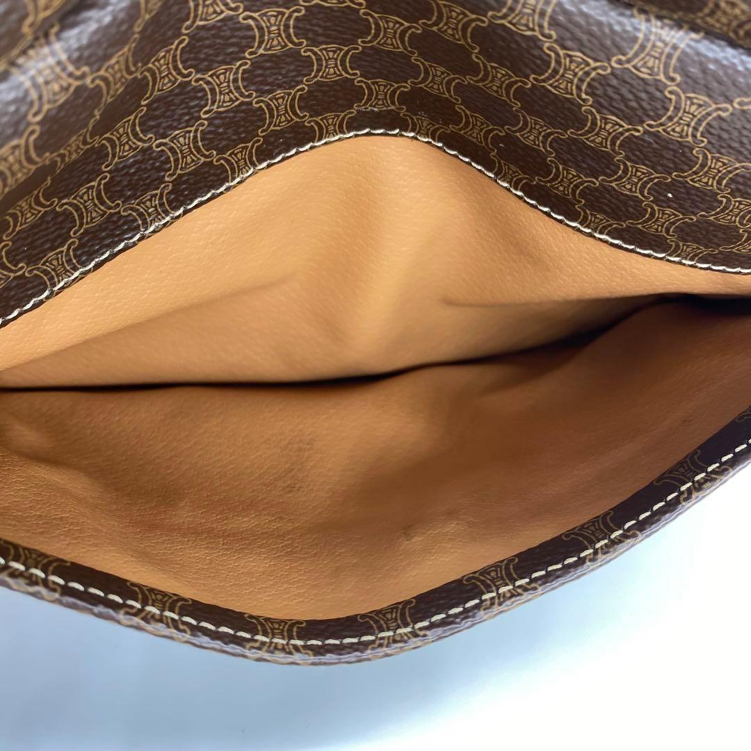 CELINE セリーヌ ショルダーバッグ レザー PVC マカダム ブラウン