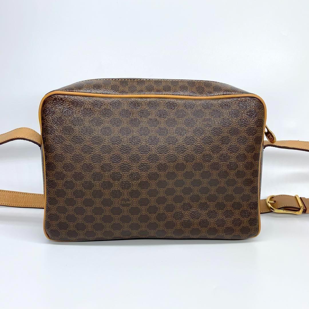 CELINE セリーヌ ショルダーバッグ レザー PVC マカダム ブラウン