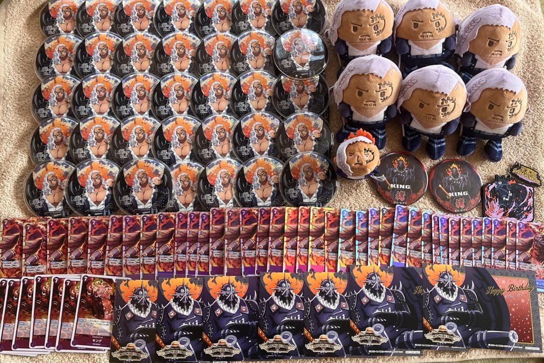 ワンピース キング アルベル まとめ売り 輩缶バッジ バースデー 麦たま カード