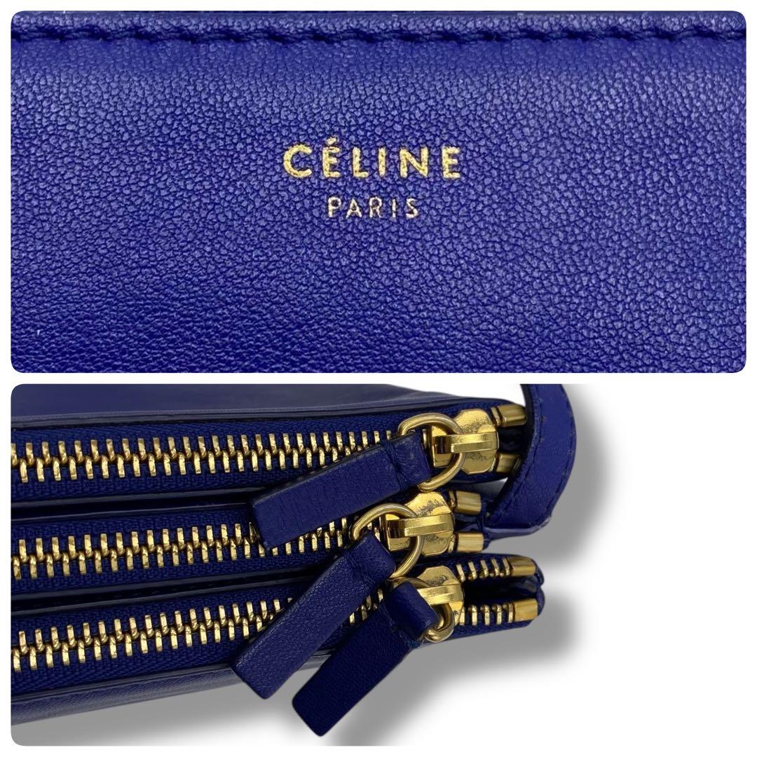 美品 CELINE セリーヌ トリオ レザー バッグ ショルダー フィービー期