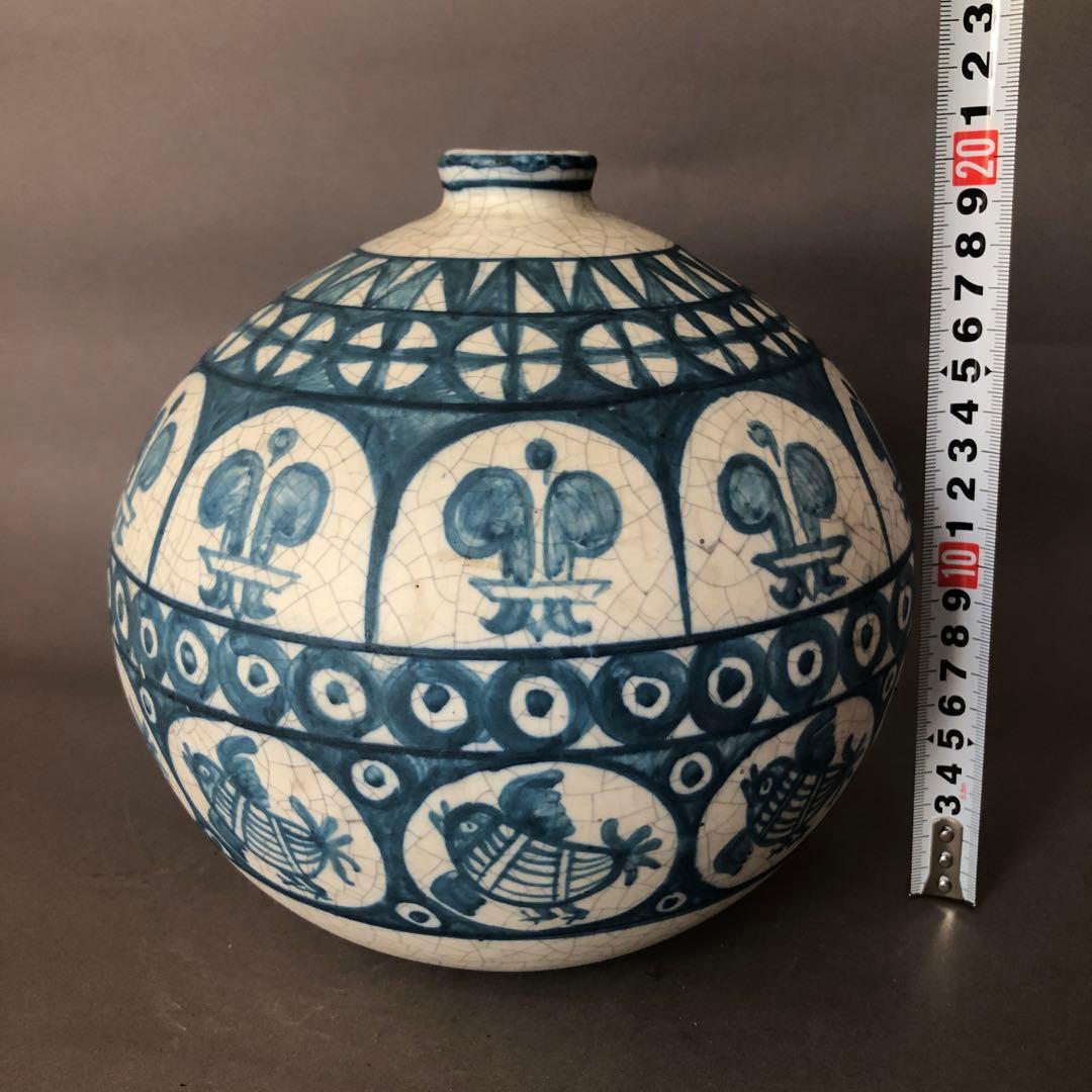 スペイン陶器　バレンシア・ベンリョック　手書きの壺