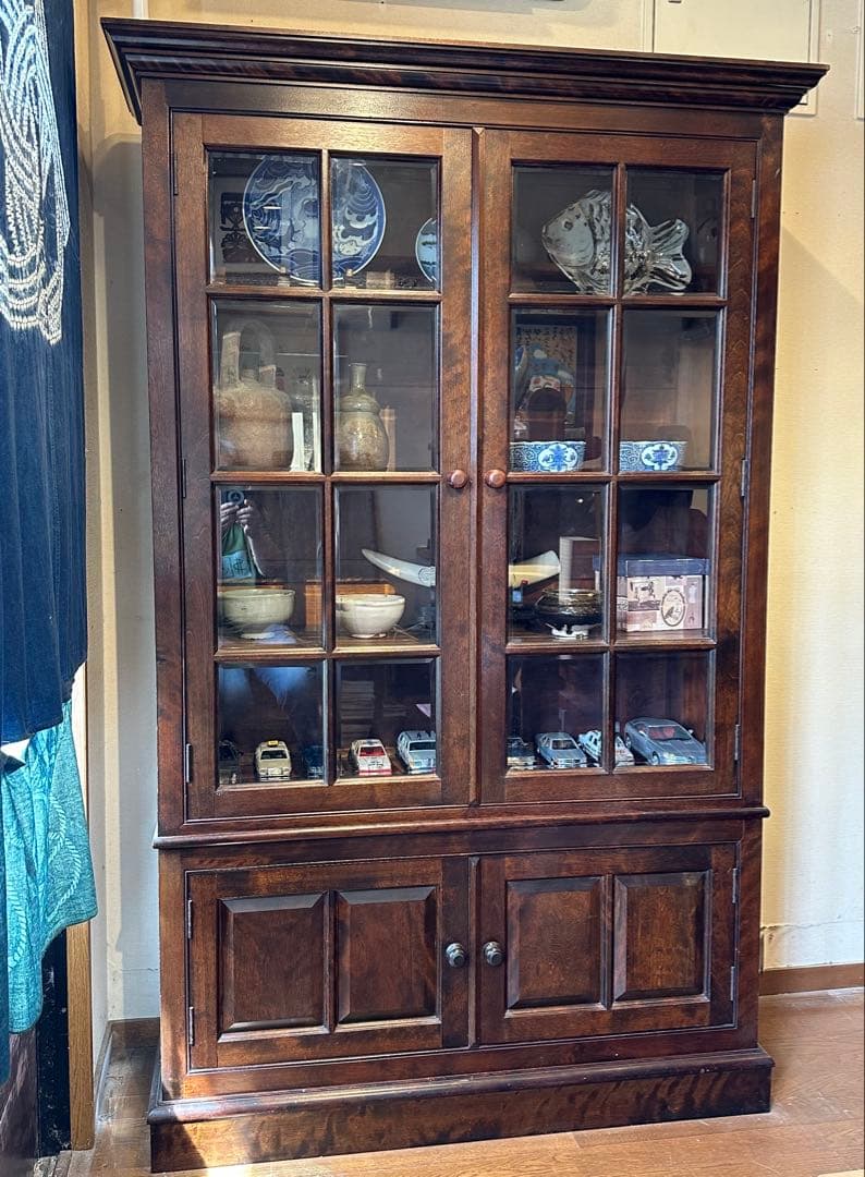 松本民芸家具　Ｅ型書棚　ガラスケース　飾り棚　美品