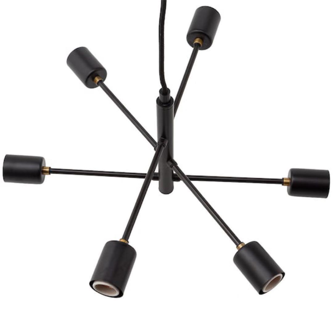 ニトリ ペンダントライト セイス ブラック6灯 E26新品調光機能電球付き