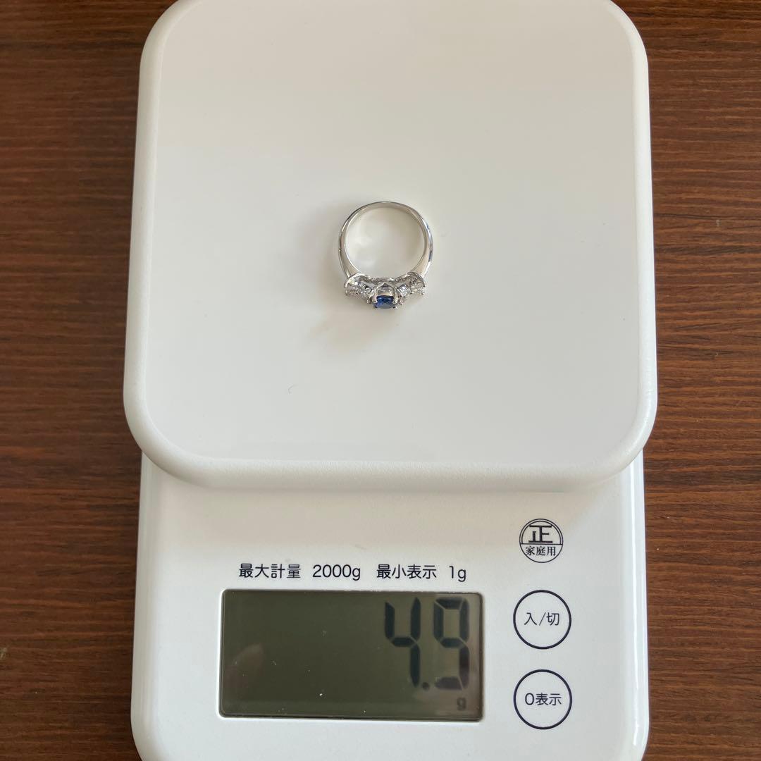 天然サファイア ダイアモンド プラチナリング