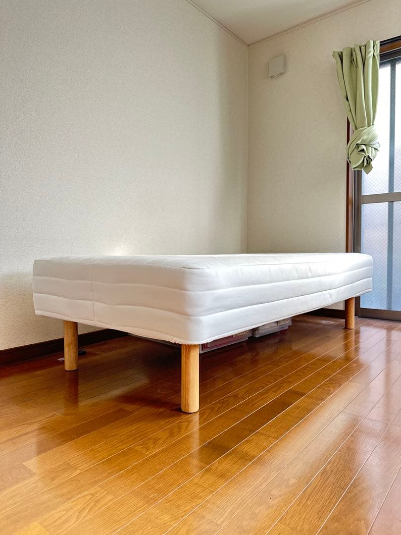 ホワイト 脚付きマットレス シングル(無印良品)