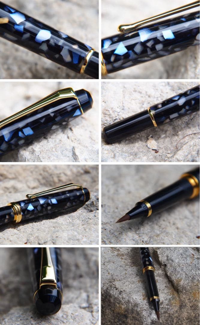 書道セット「夢銀河」 筆墨 万年筆 木箱入り 高級書道具