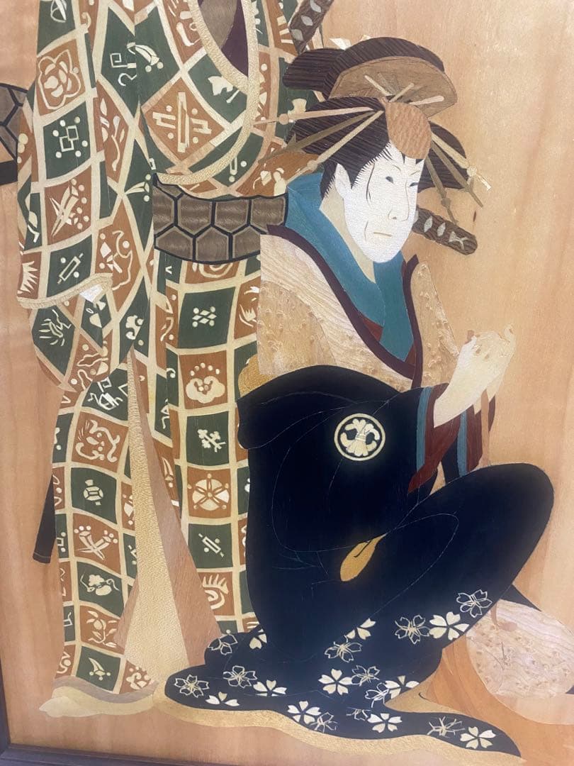 寄木絵画　東洲斎写楽　マーケタリー　ウォールアート