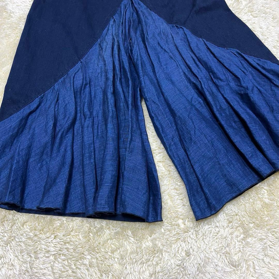 KAPITAL キャピタル ガウチョパンツ デニム リネン 切り替え フレア