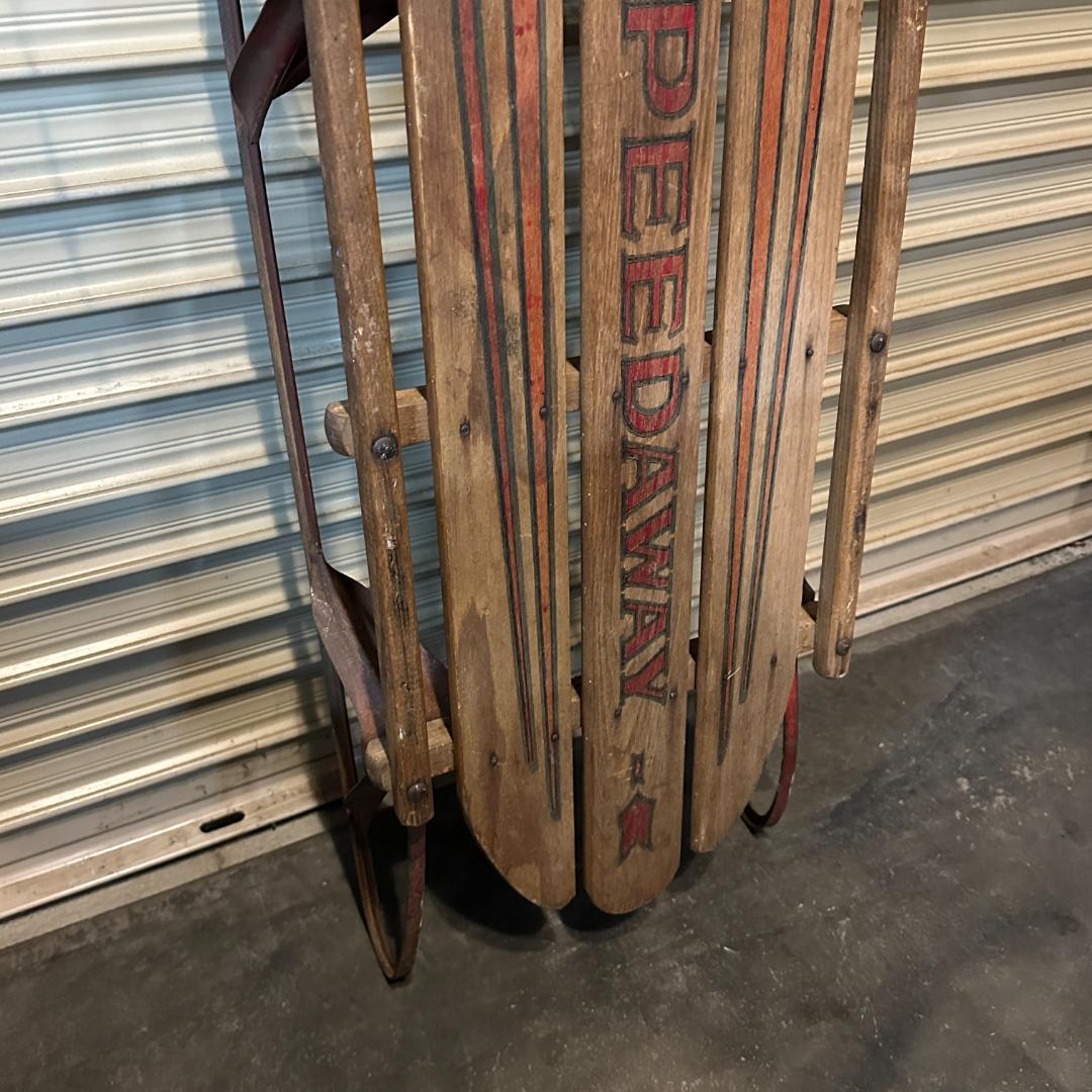 ヴィンテージ 木製 ソリ「SPEEDAWAY」アメリカ製 レトロ 店舗什器