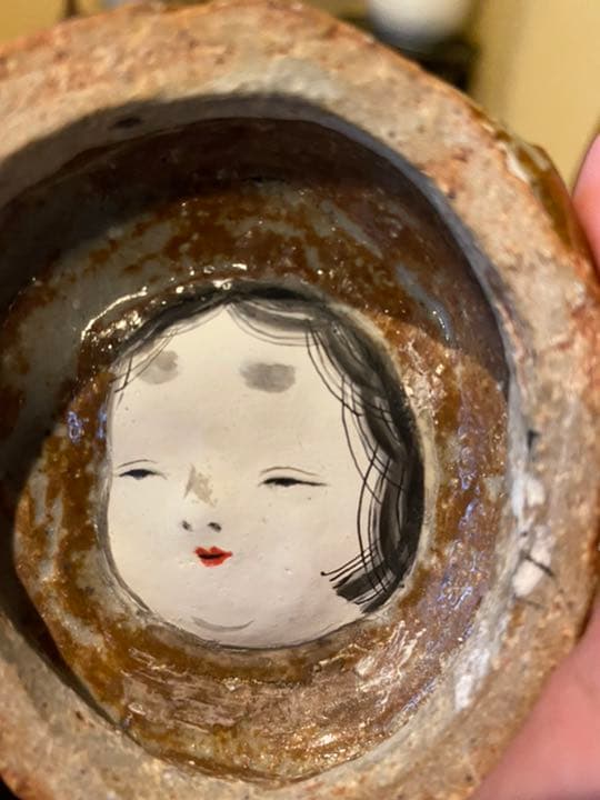 茶道具　鬼と福の香合　k