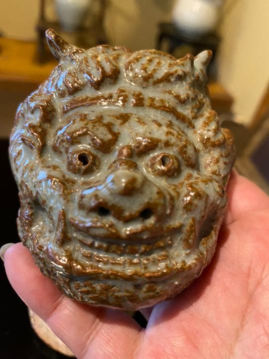 茶道具　鬼と福の香合　k