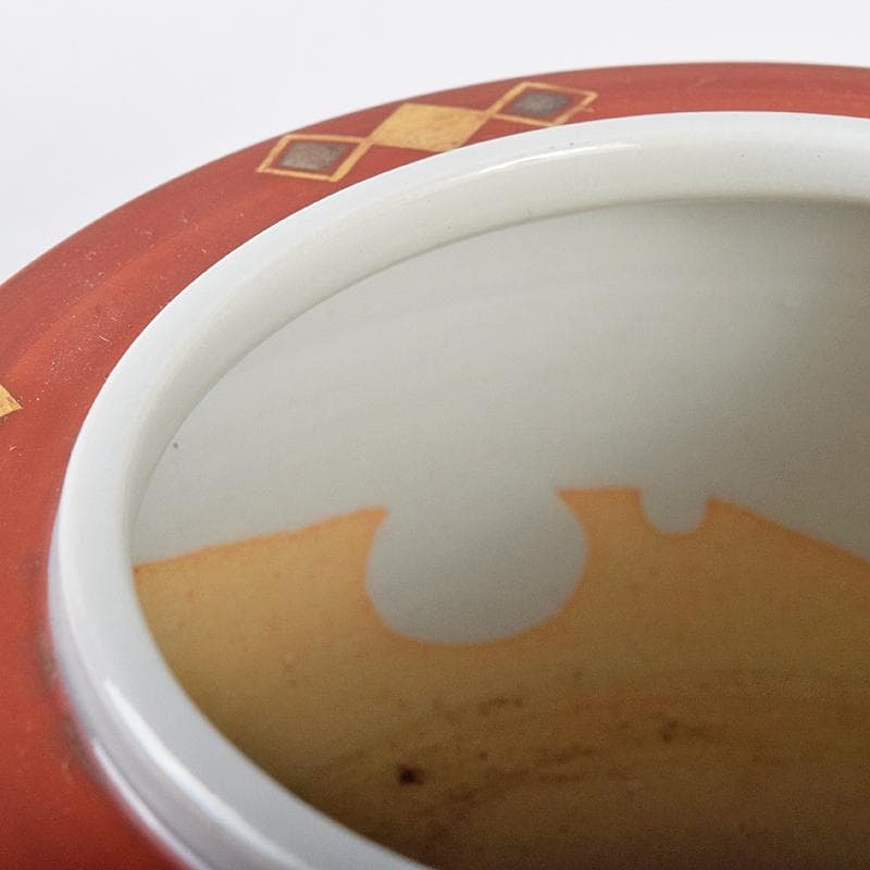 九谷焼　北出不二雄監　倣富本憲吉　富本陶　辻本勇　香炉　銀火屋　共箱　R8455