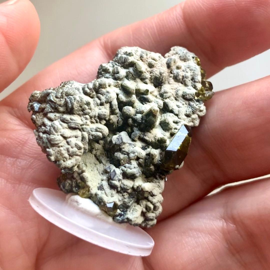 超珍品！アンドラダイトガーネット×ベスビアナイト×ダイオプサイト共生結晶標本