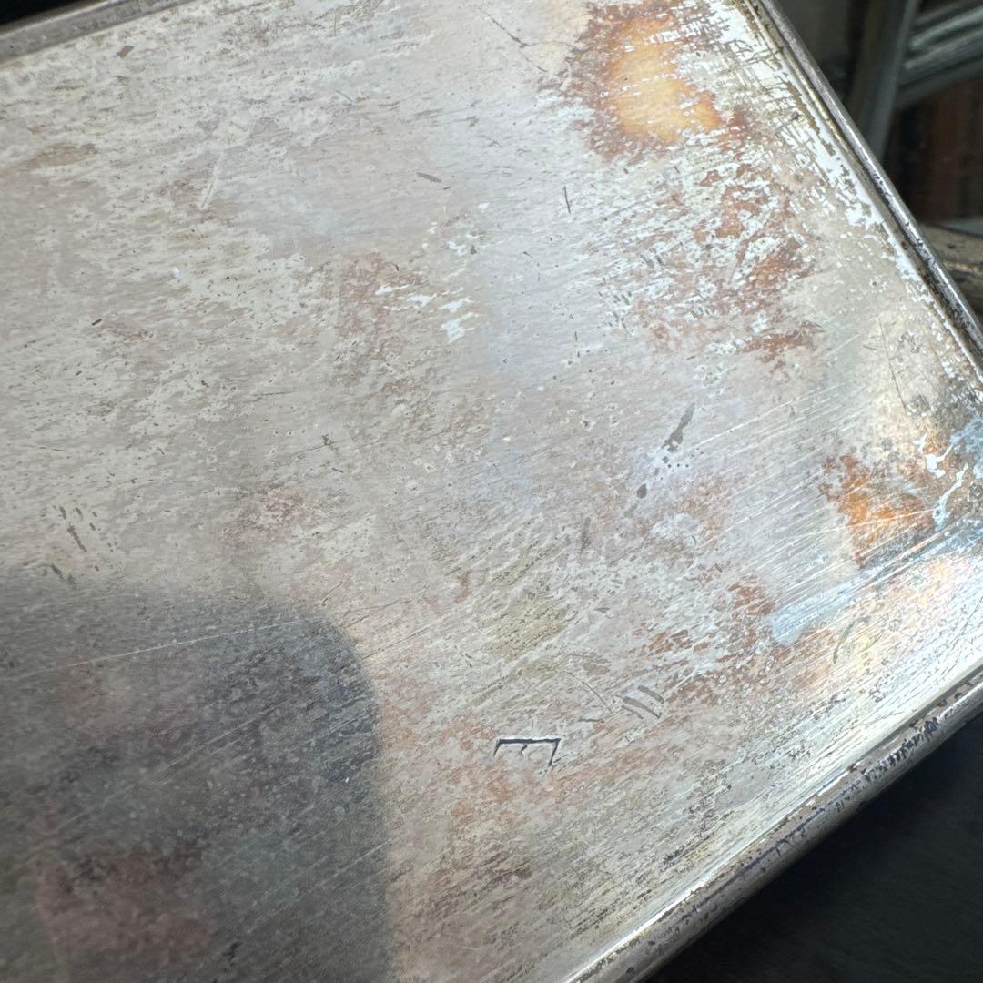 金属製編み目模様　タバコ盆