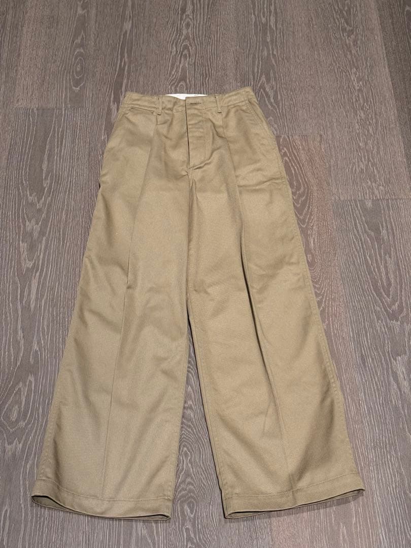 <未使用品>HYKE ベージュ ワイドパンツ サイズ1