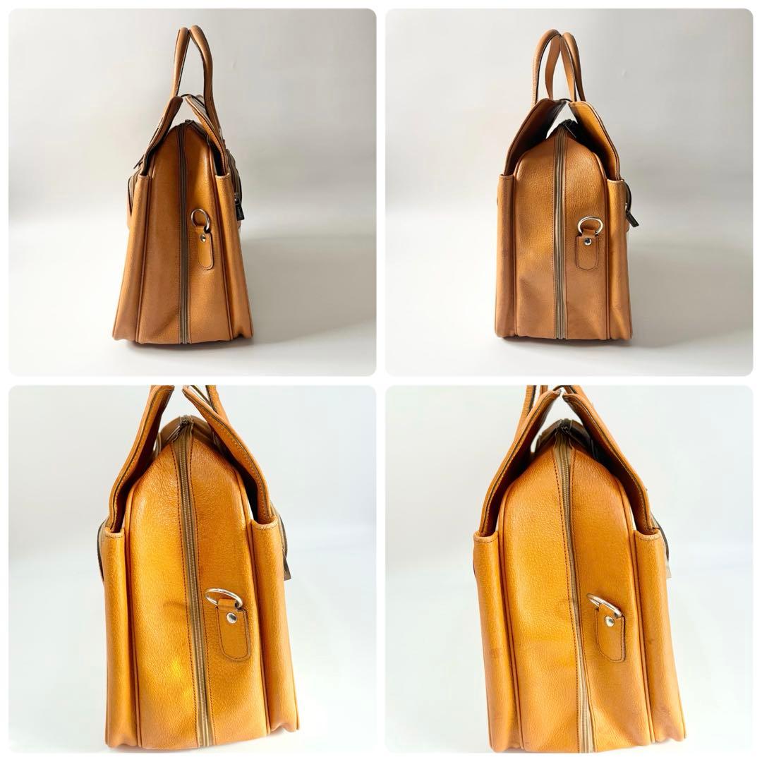 オロビアンコ ガーメントバッグ レザー×キャンバス キャメル スーツキャリー仕様