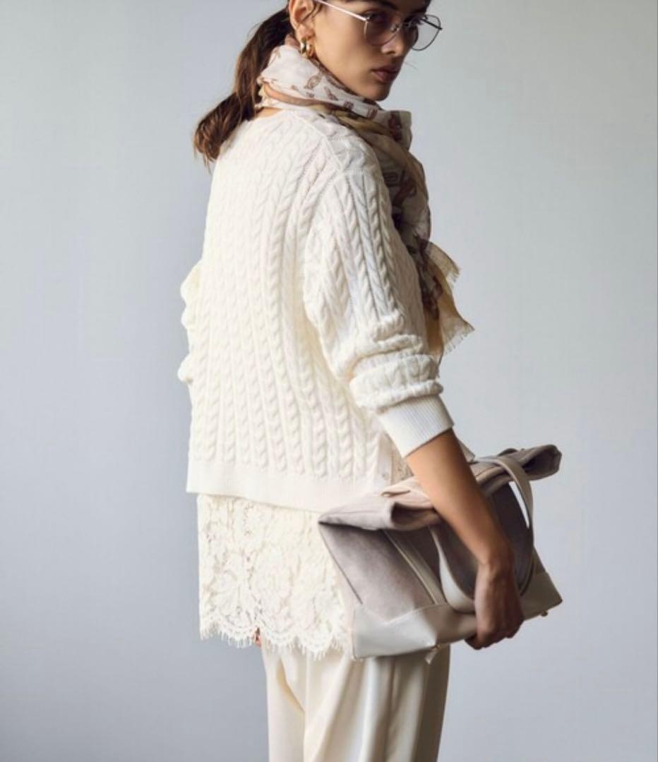 新品✳︎23区✳︎今期レースコンビストレッチ マット サテン インナー タンクトップ