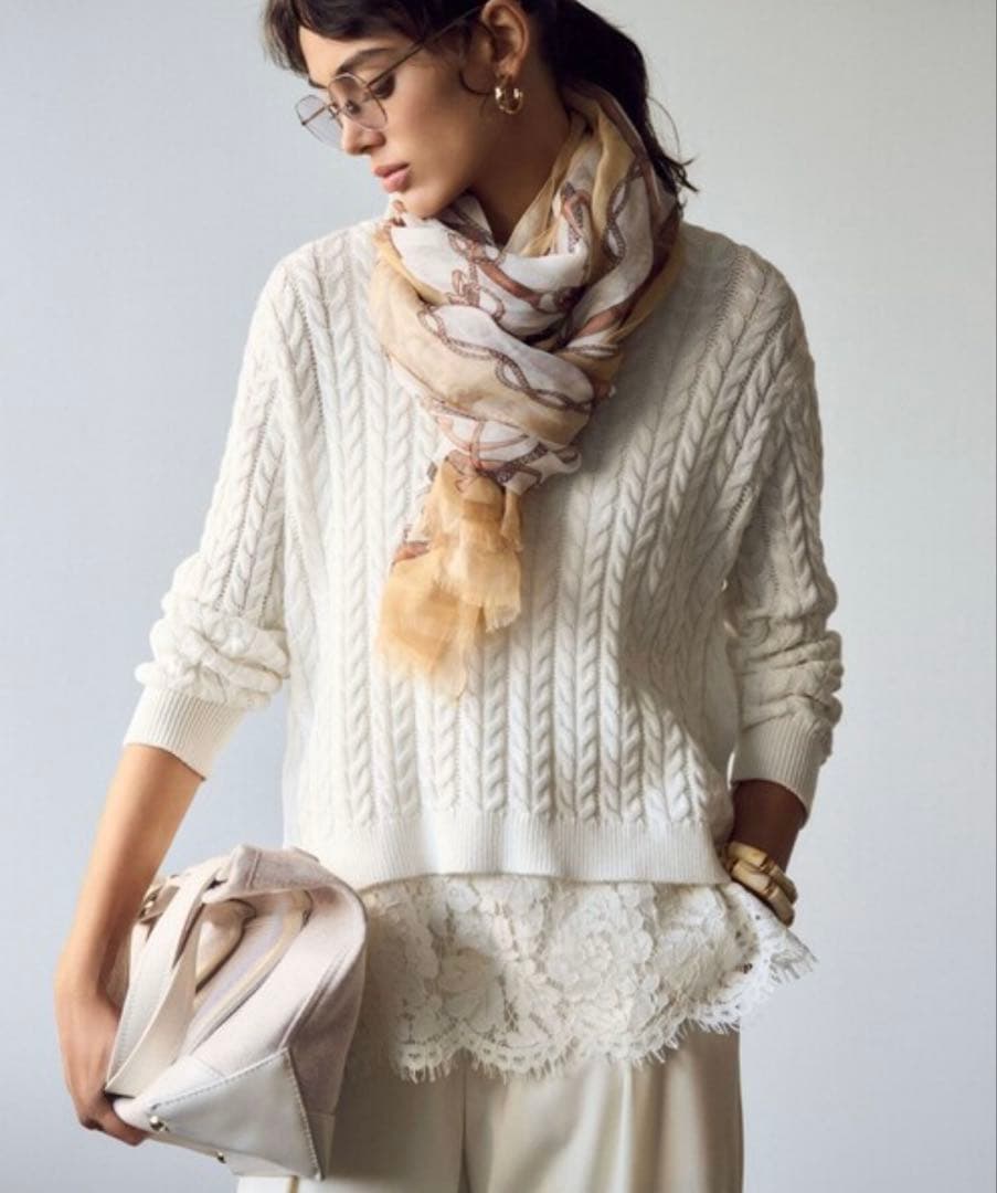 新品✳︎23区✳︎今期レースコンビストレッチ マット サテン インナー タンクトップ