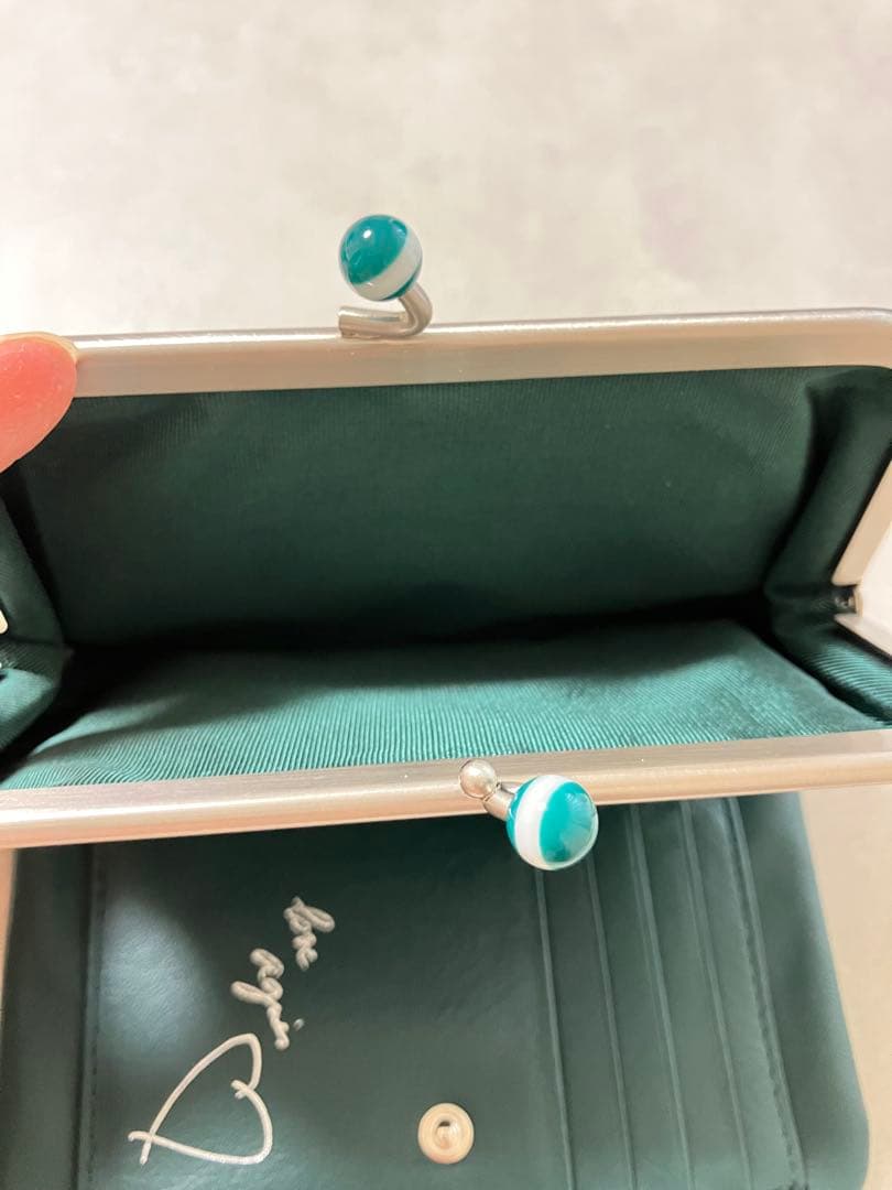 agnès b. ダークグリーン 二つ折り財布