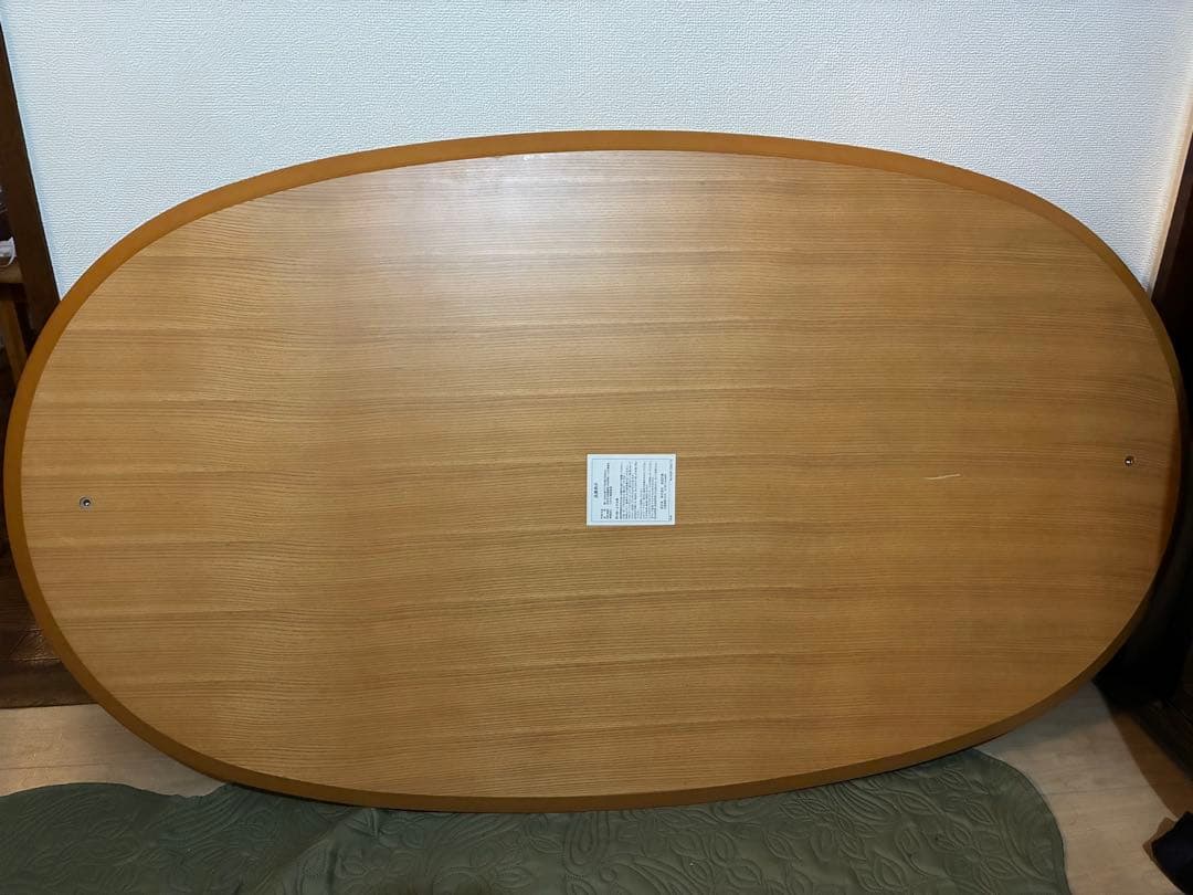 楽　ナチュラル木製楕円形こたつ　デニム布団セット